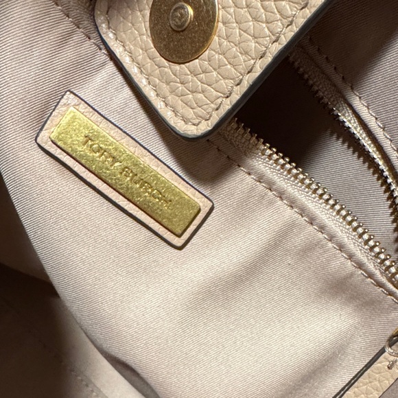 Tory Burch Mcgraw Triple-compartment Tote Devon Sand Nude Pebbled Leather - Picture 11 of 13